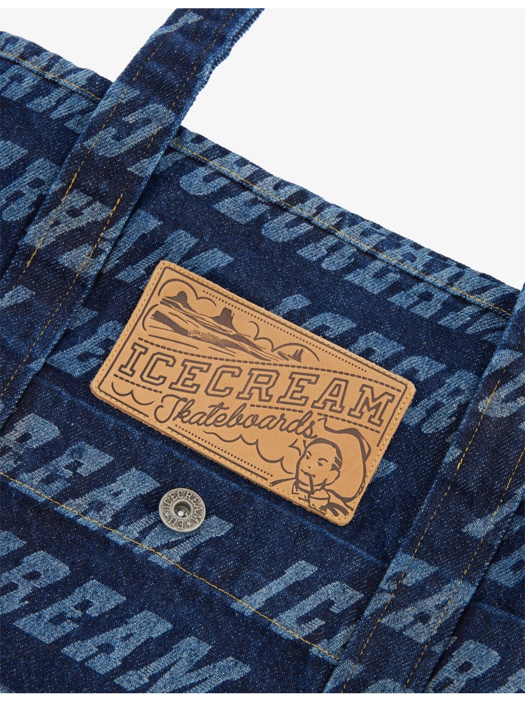 Logo-Print Denim Tote Bag - 3