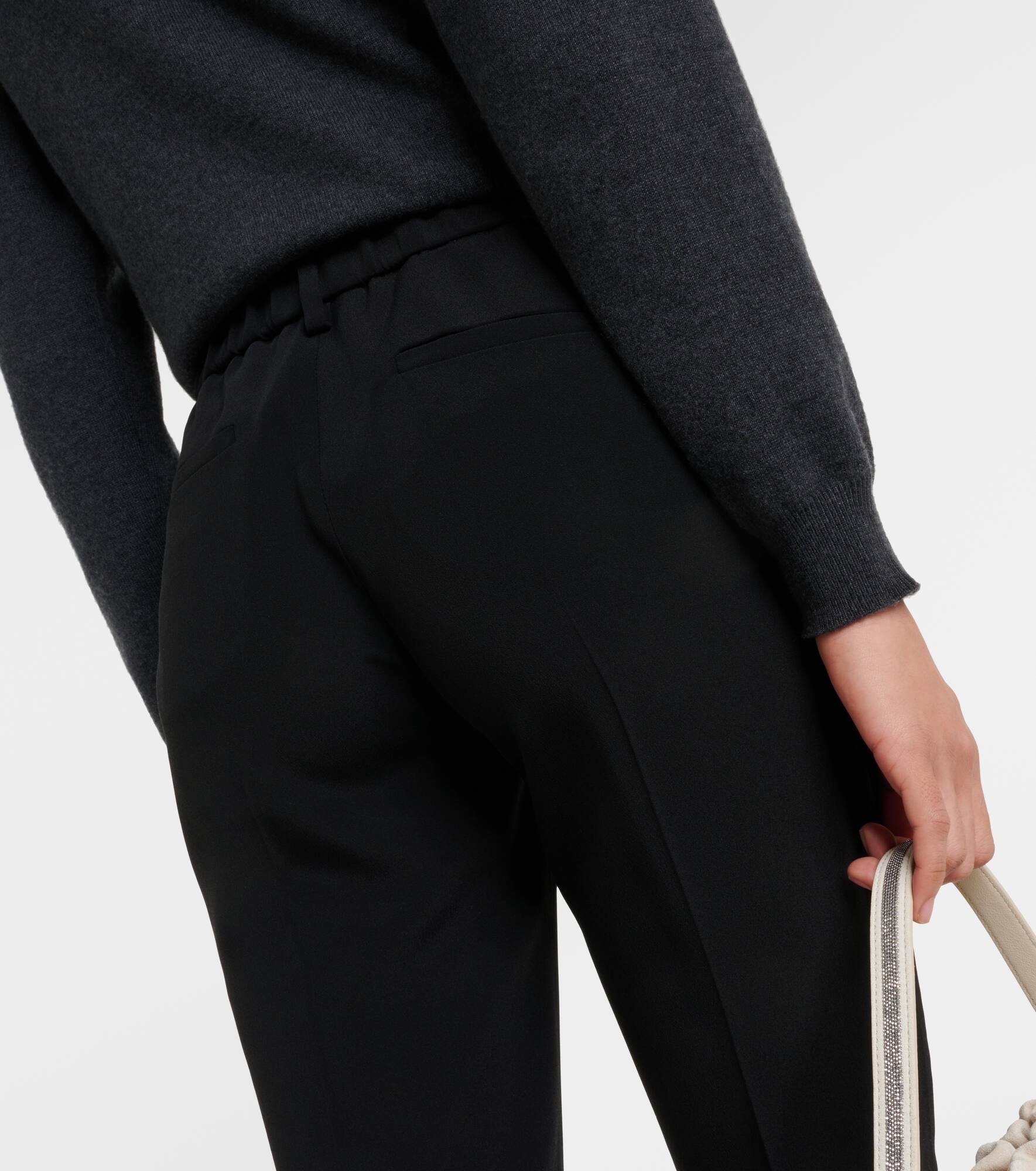 Silk-blend cropped pants - 5