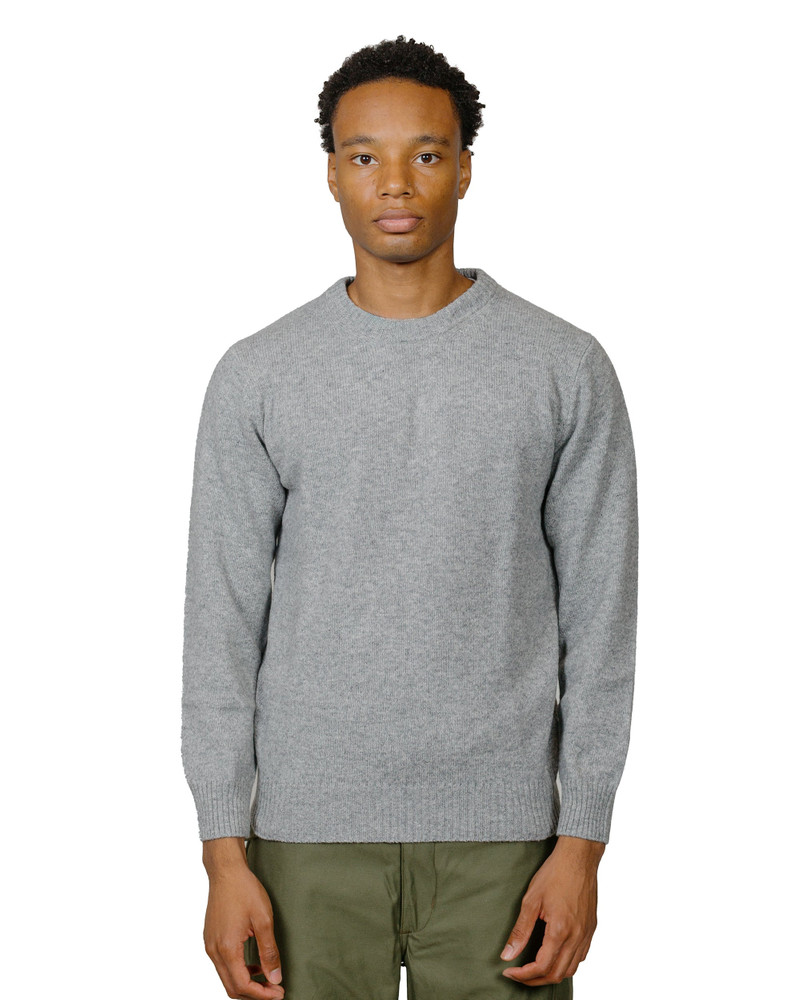 The Real McCoys MC21114 Wool Crewneck Sweater Grey outlook