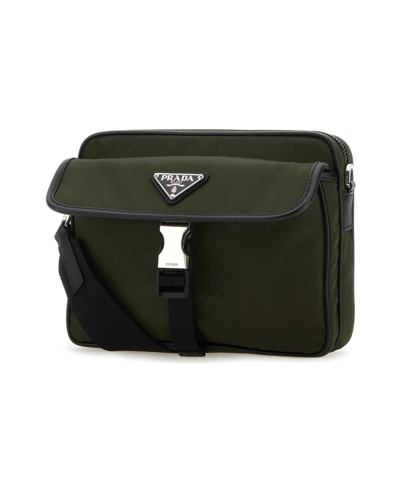 Army Green Nylon Crossbody Bag - 2