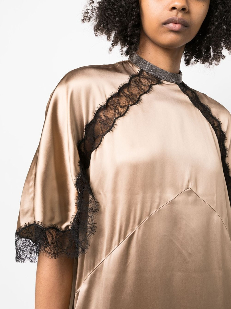 lace-trim satin midi dress 5