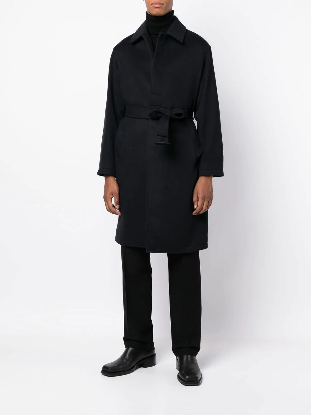 belted wool-cashmere blend trench coat - 2