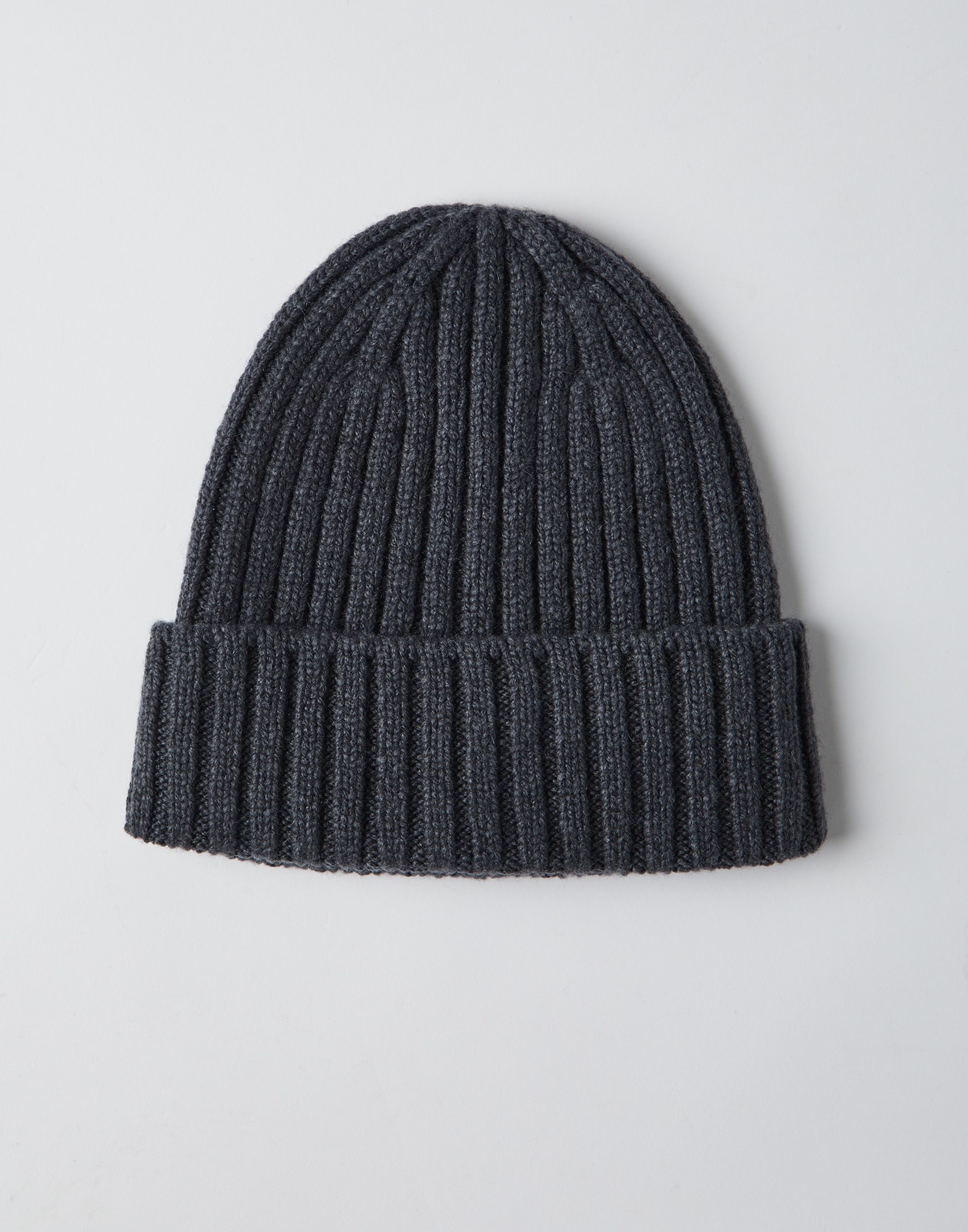 Cashmere rib knit beanie - 1