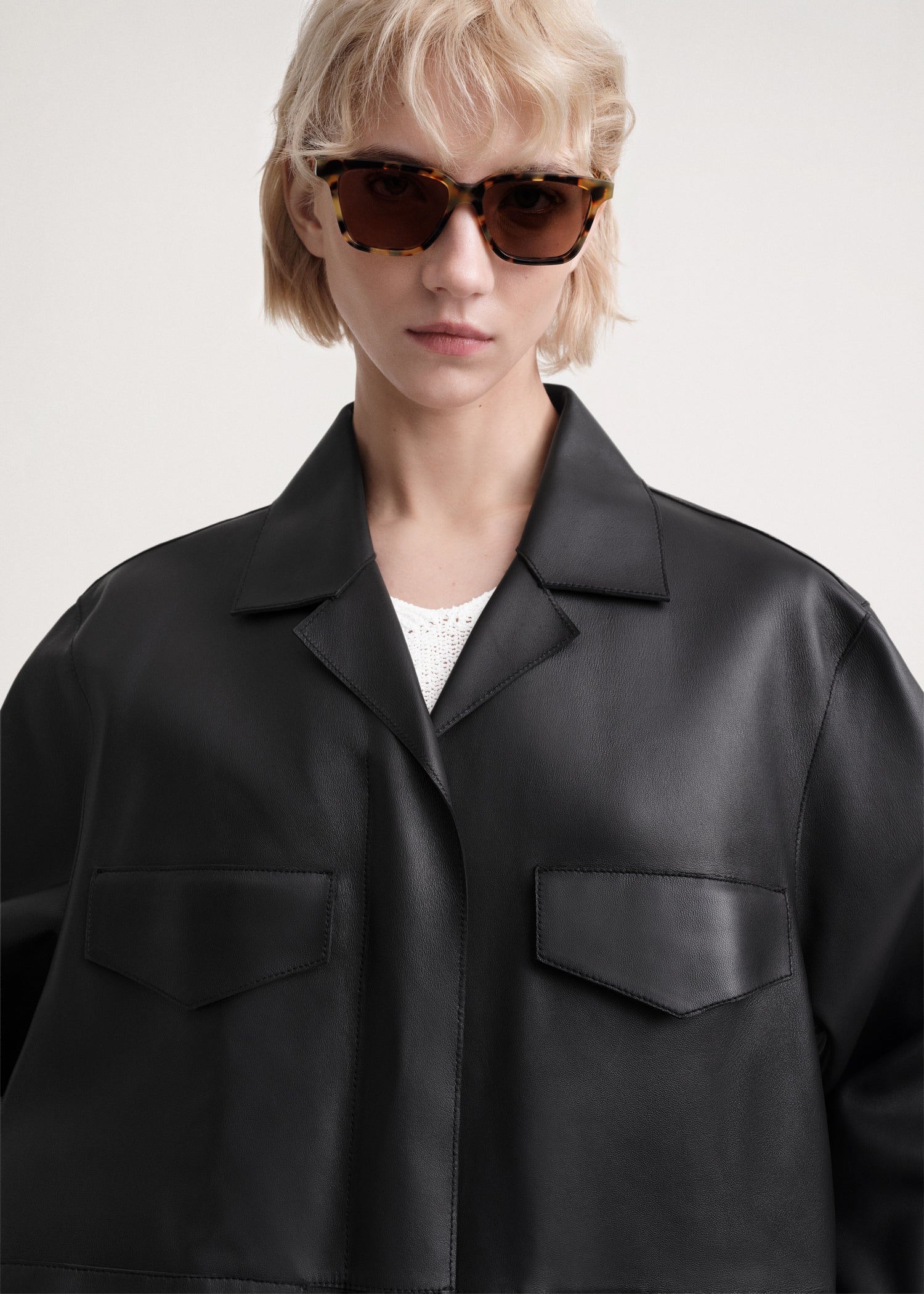 Army leather jacket black - 5