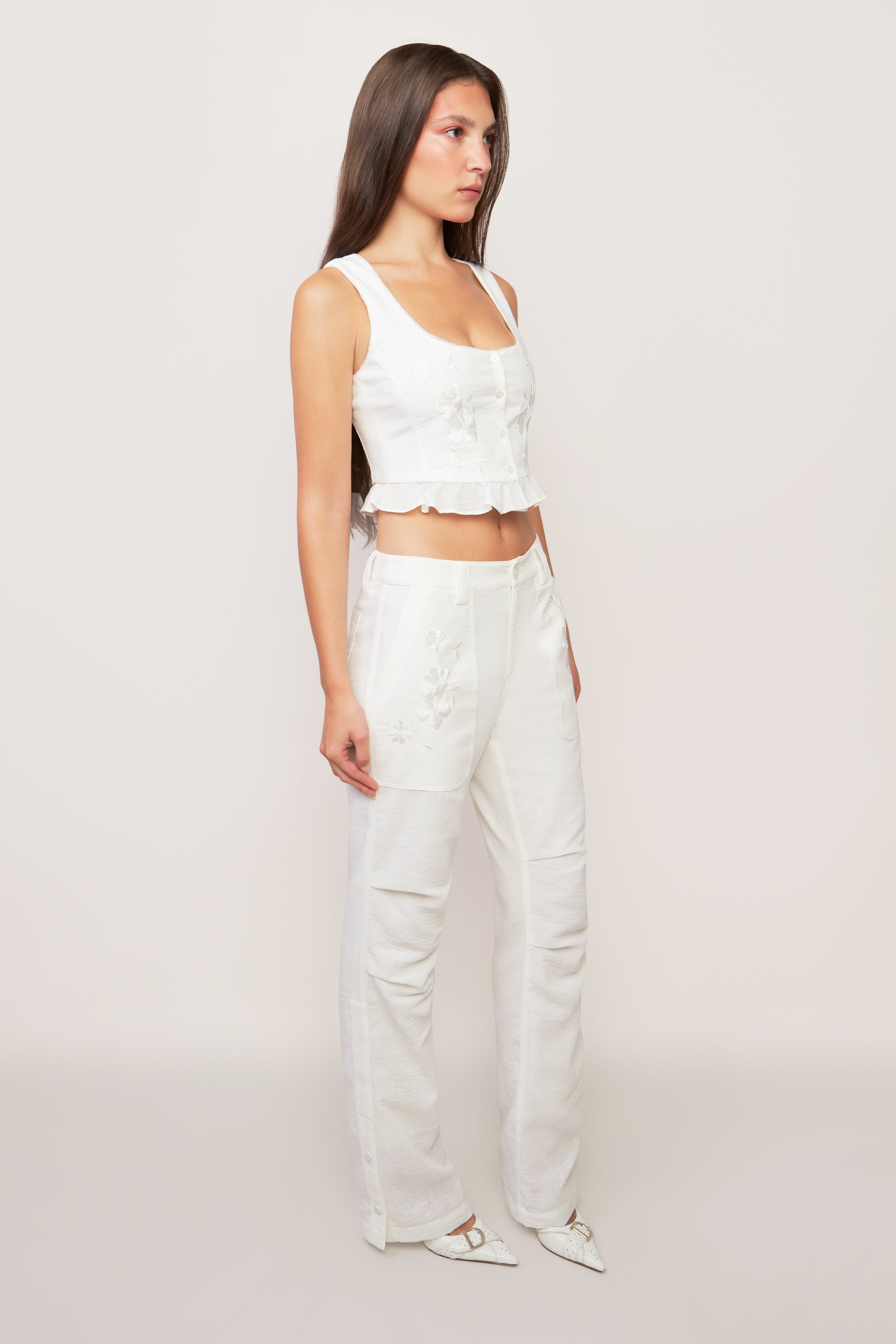 EMBROIDERED CARGO PANT - 4