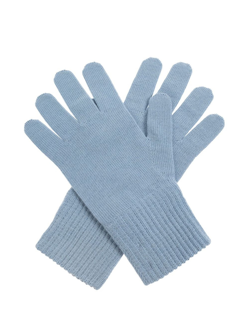 Moschino logo-embroidered ribbed gloves outlook