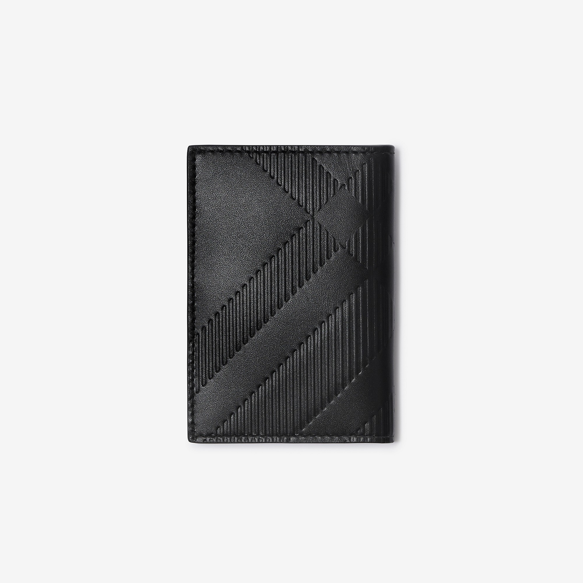 Check Leather Folding Card Case - 3