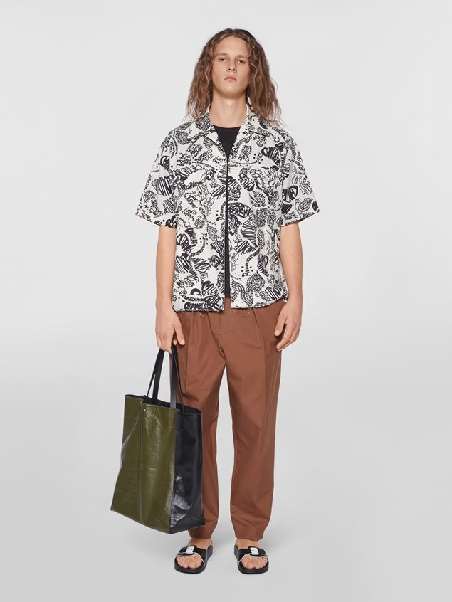DARTED LIGHTWEIGHT COTTON TWILL TROUSERS - 2