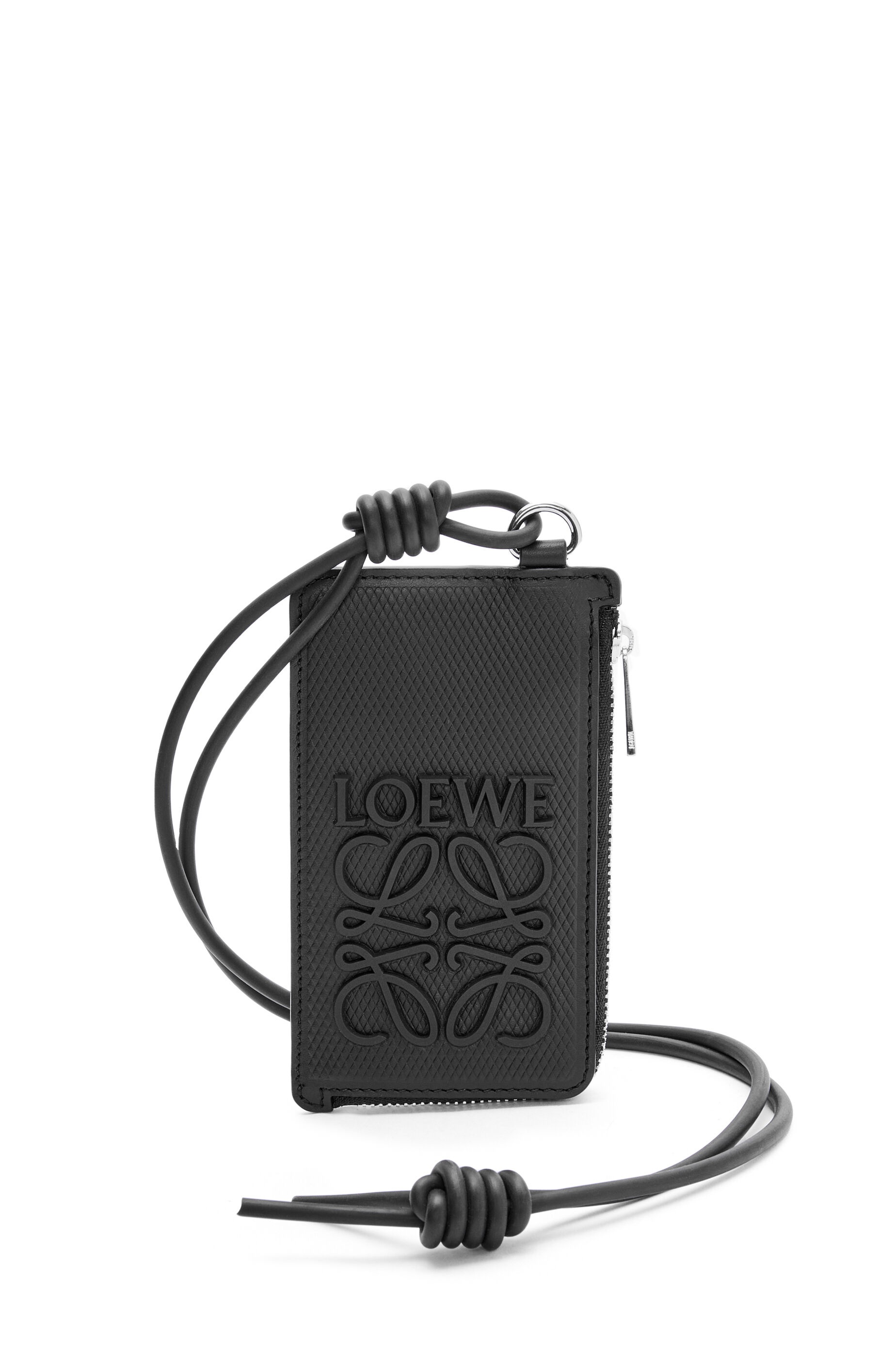 Coin cardholder in diamond calfskin with a strap - 1
