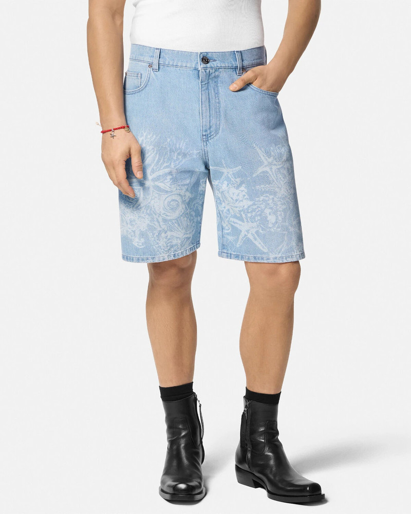 Lasered Barocco Sea Denim Shorts 4