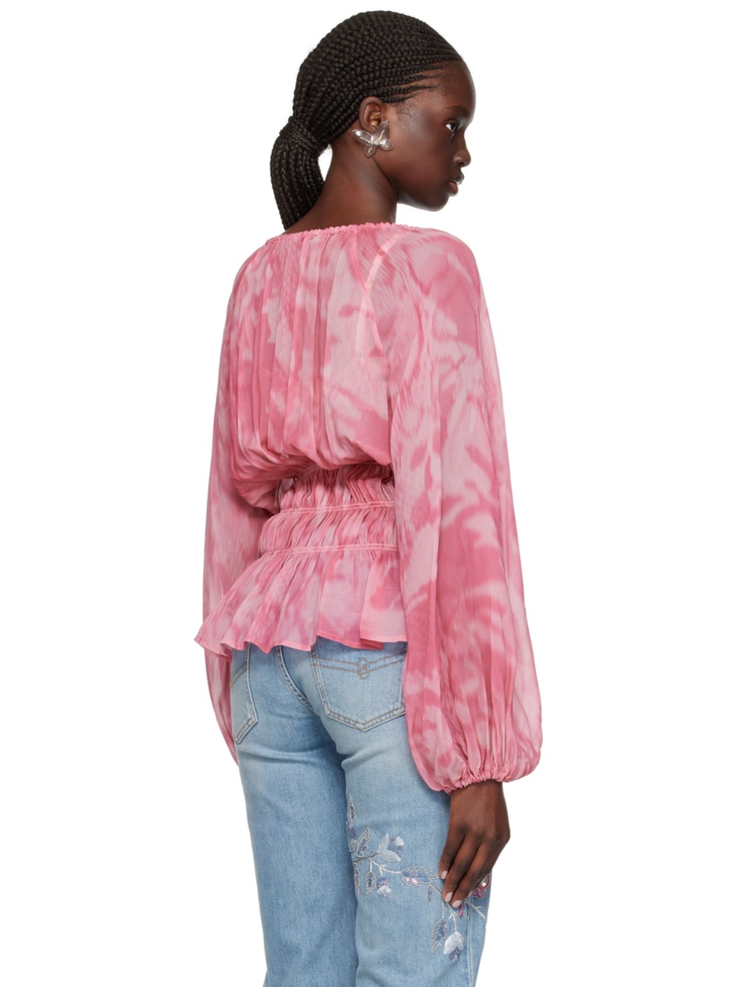 Pink Print Blouse - 3