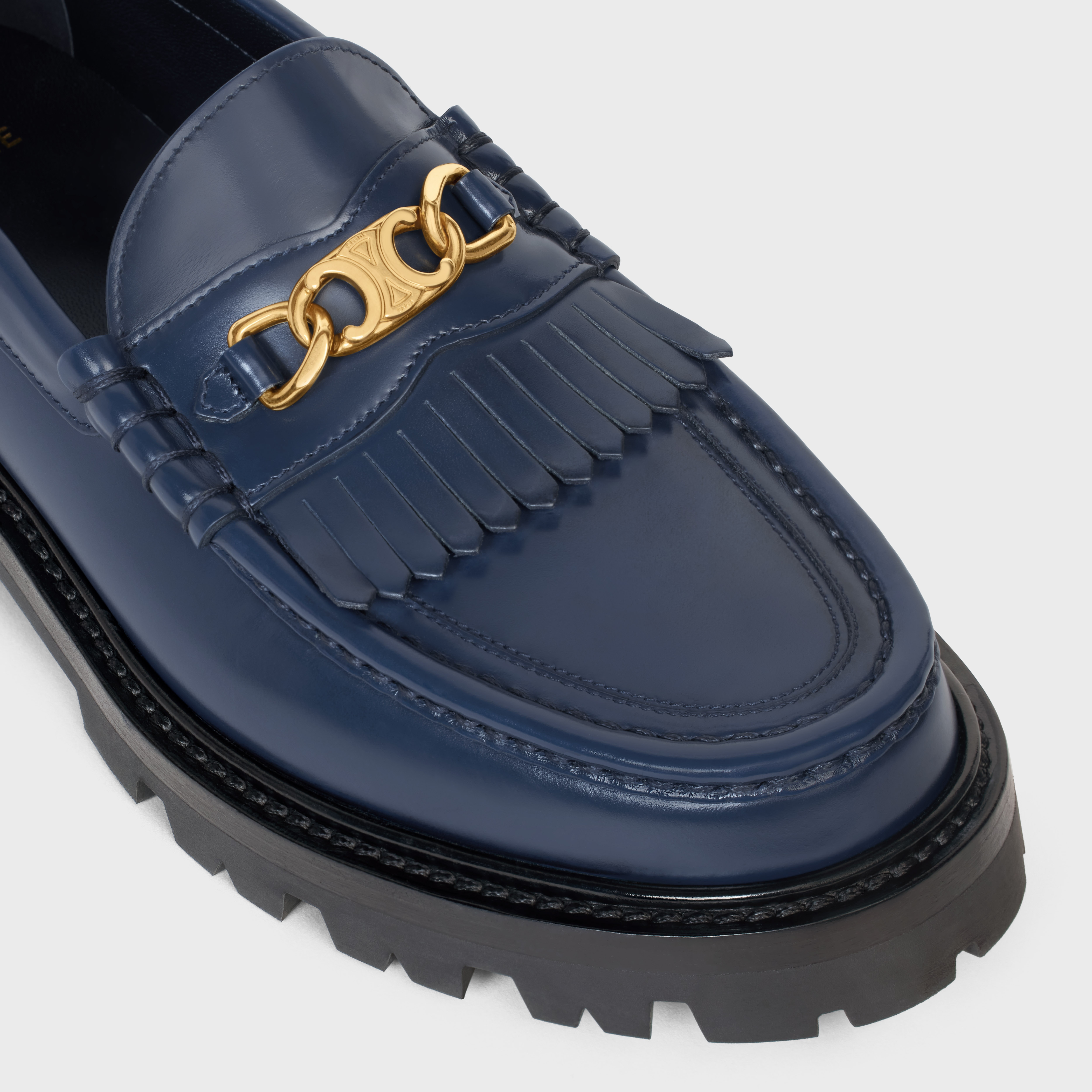 CELINE MARGARET LOAFER WITH TRIOMPHE CHAIN in POLISHED BULL - 4