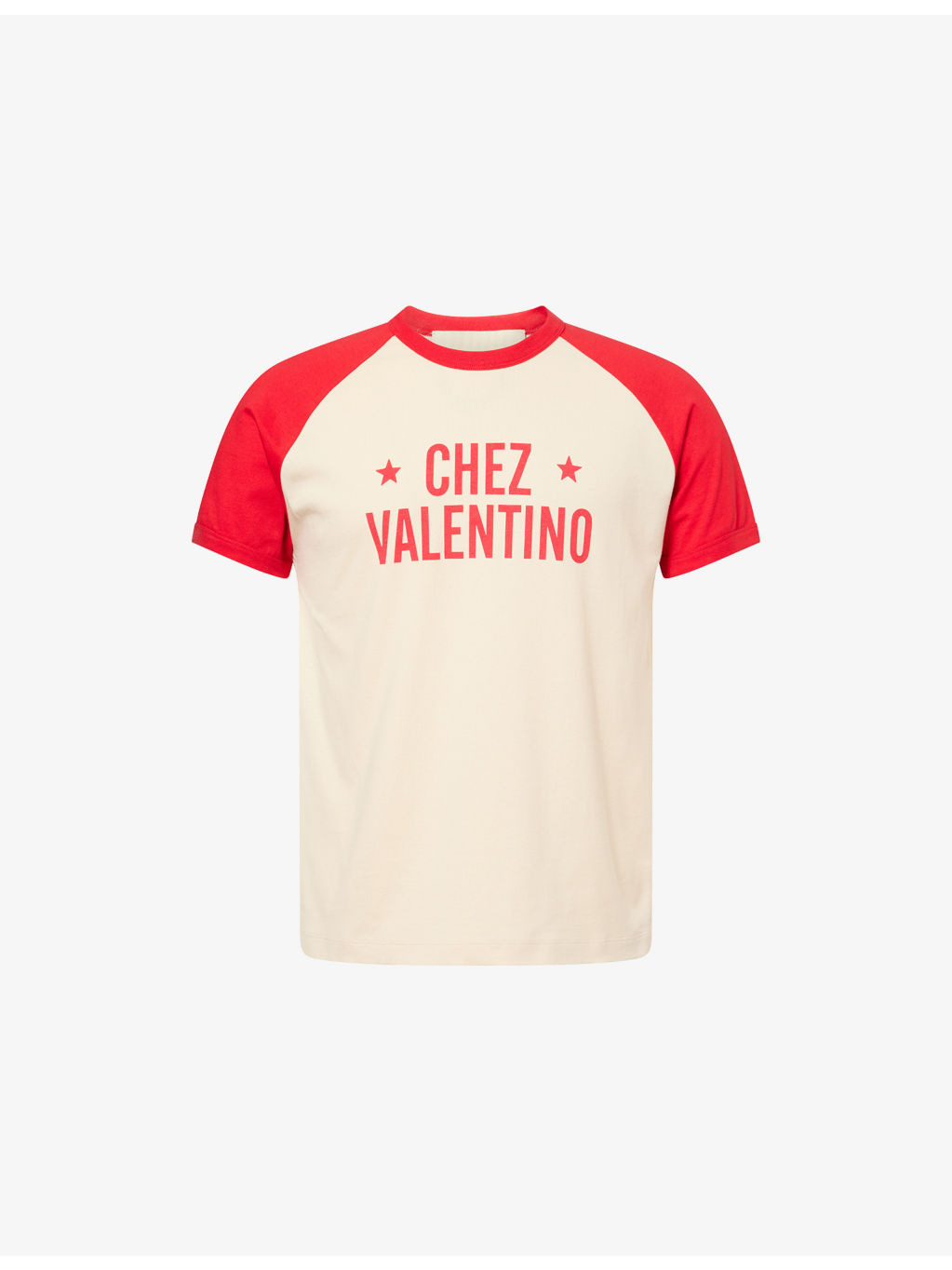 Chez-Valentino-Print Crewneck Cotton-Jersey T-Shirt - 1