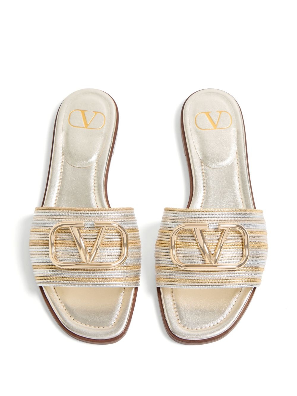 VLogo Signature embroidered sandals - 4