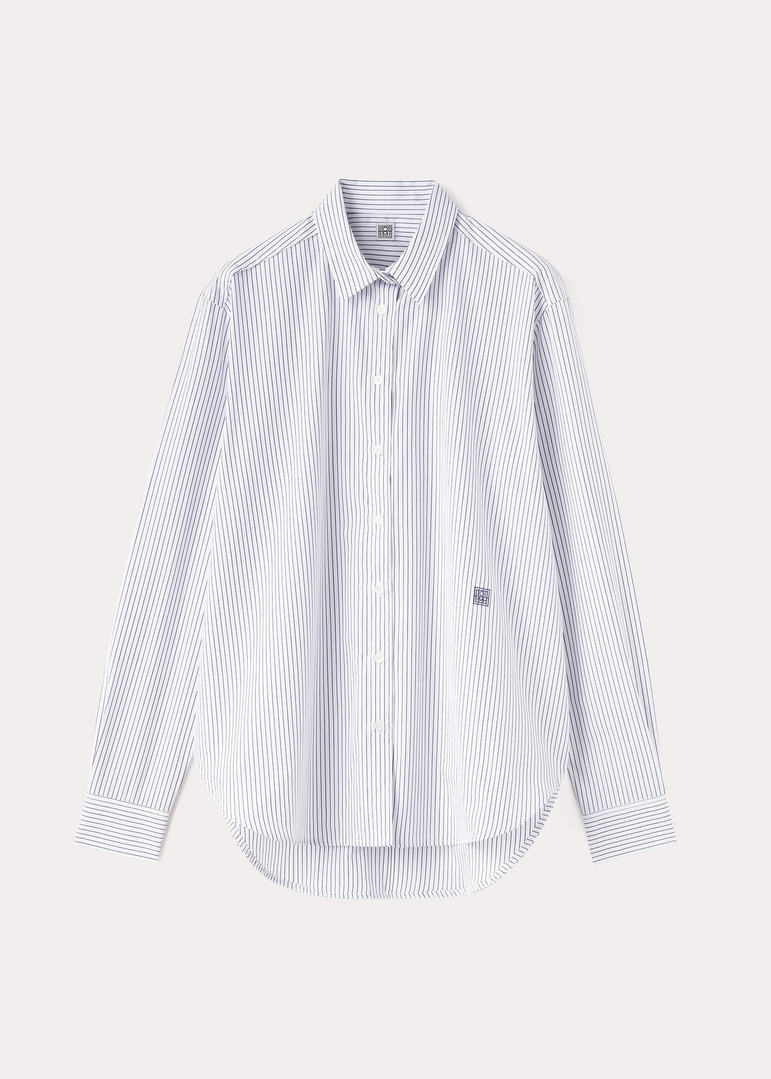 Signature cotton shirt navy stripe - 1