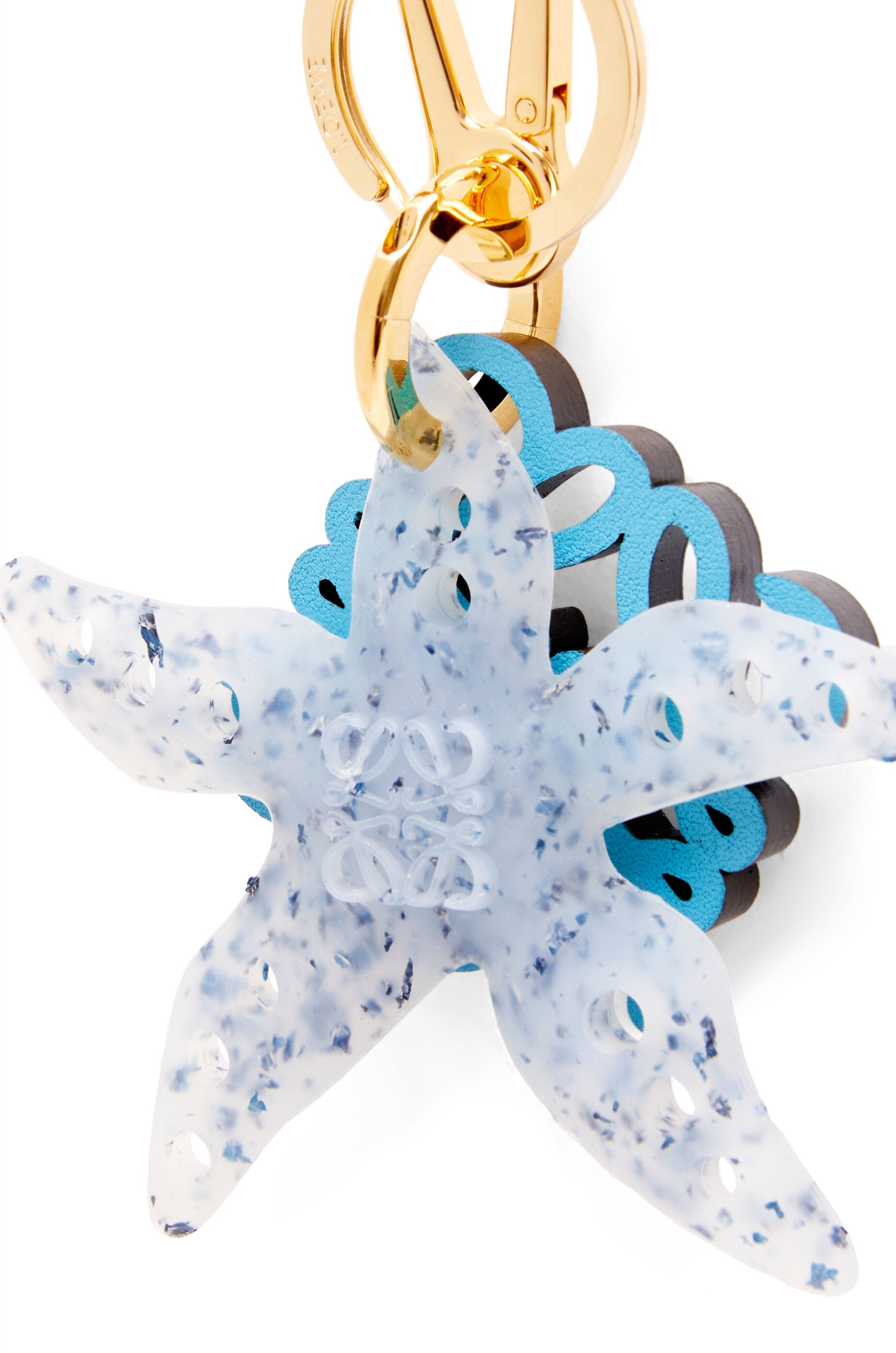Starfish keyring in silicone and classic calfskin - 2