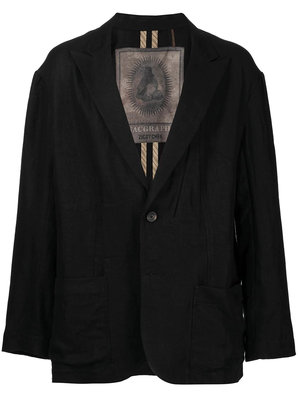 peak-lapel single-breasted jacket - 1