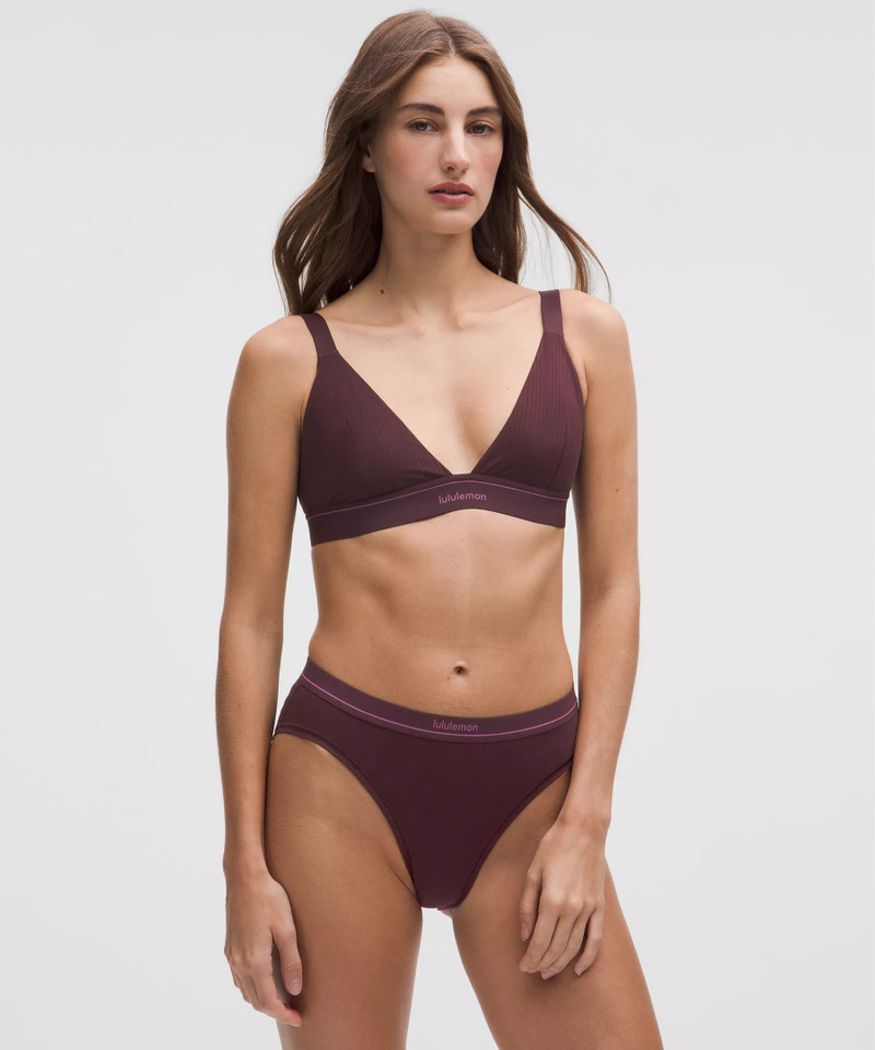 Stretch Cotton Ribbed Logo Bralette *B/C Cup 1