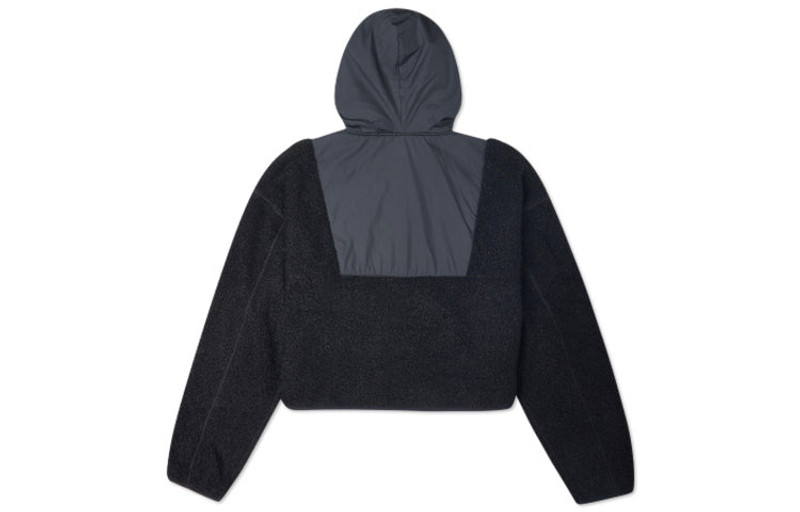 Converse (WMNS) Converse Full Zip Lamb Wool Hooded Jacket Black 10020285-A02 outlook