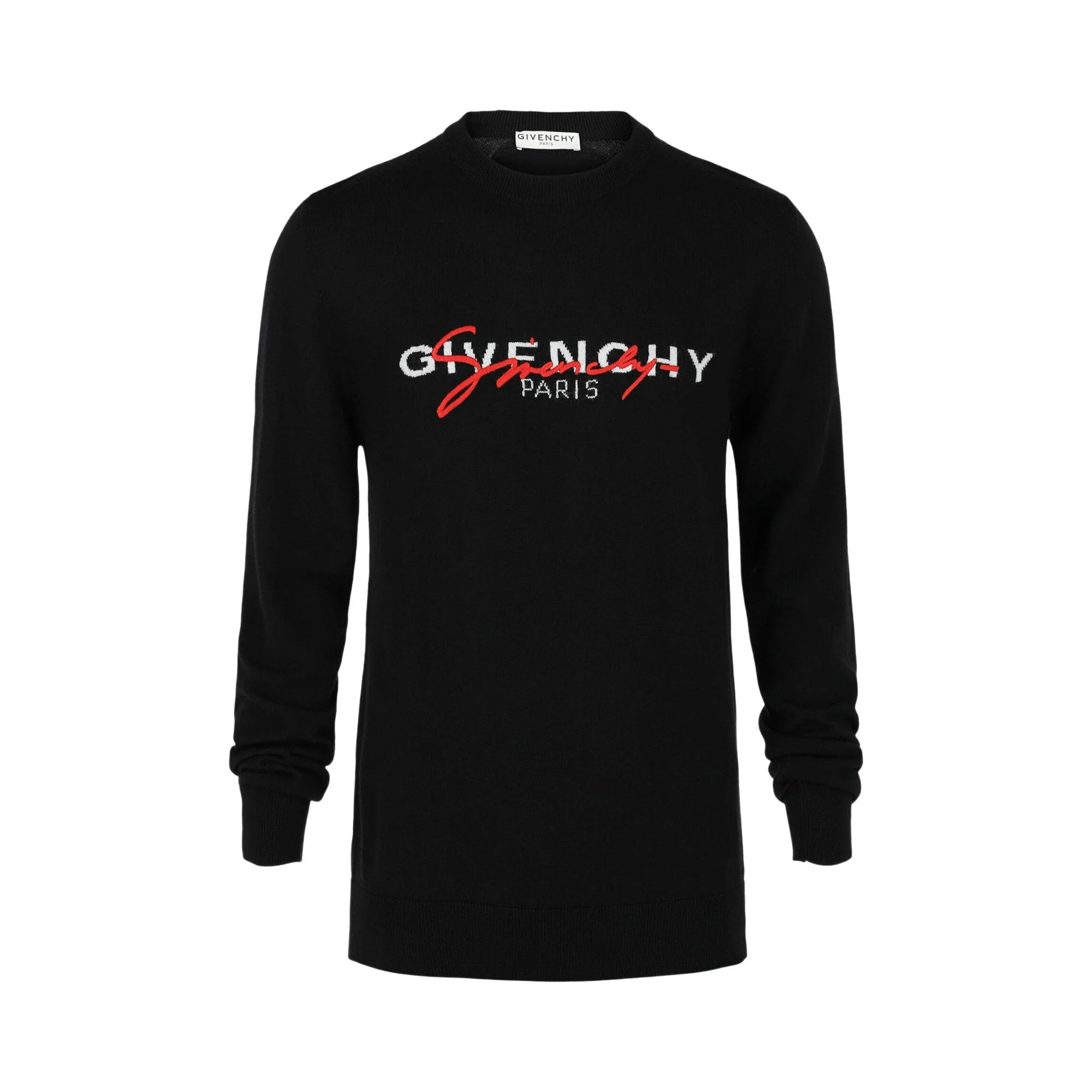 Givenchy Signature Logo Sweater 'Black Red' - 1