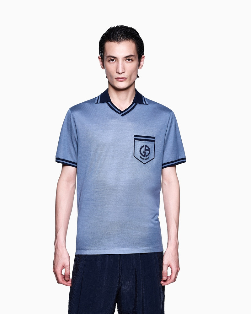 GIORGIO ARMANI SILK PIQUÉ JERSEY POLO SHIRT outlook