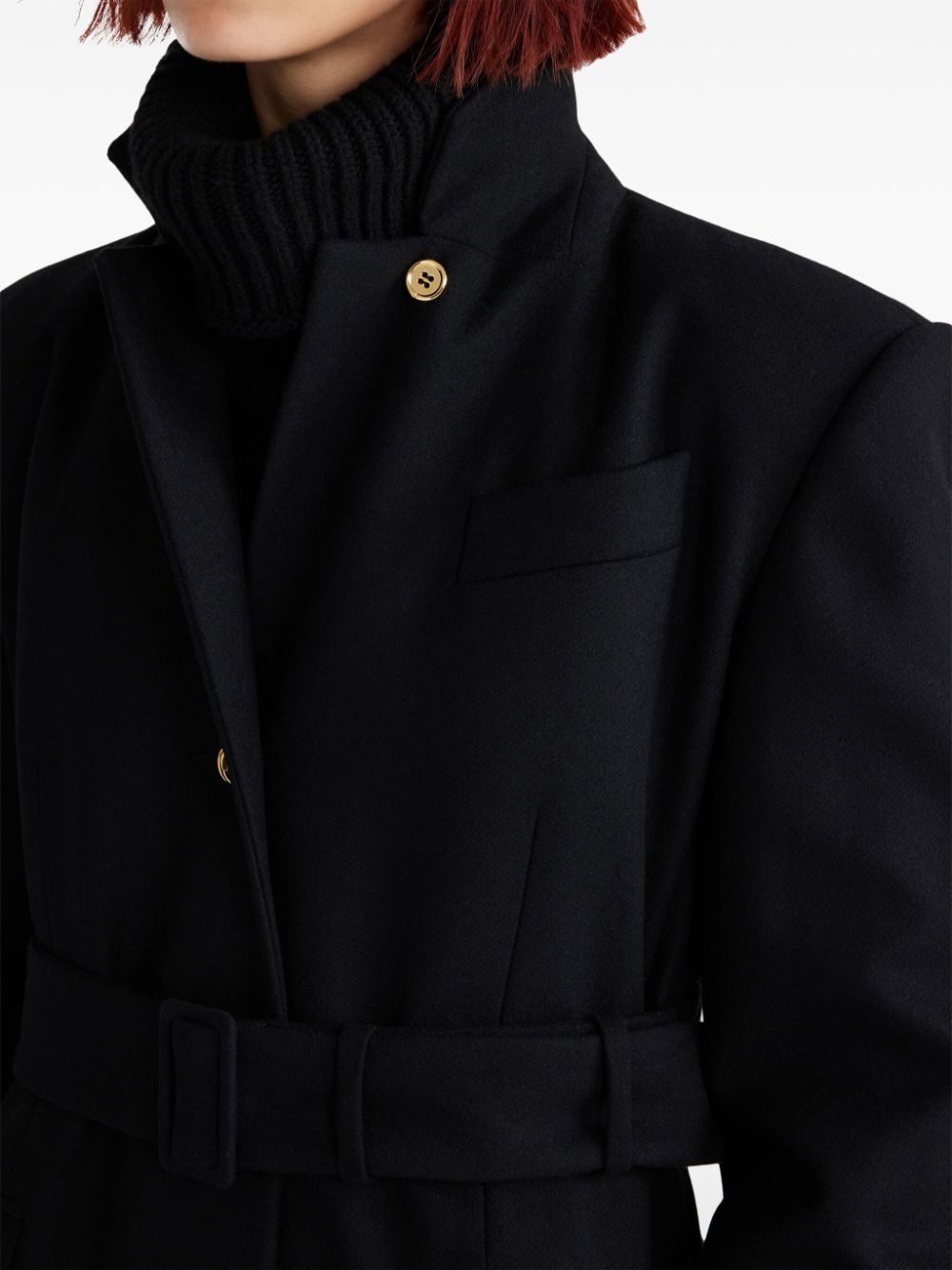 single-breasted wool coat - 4