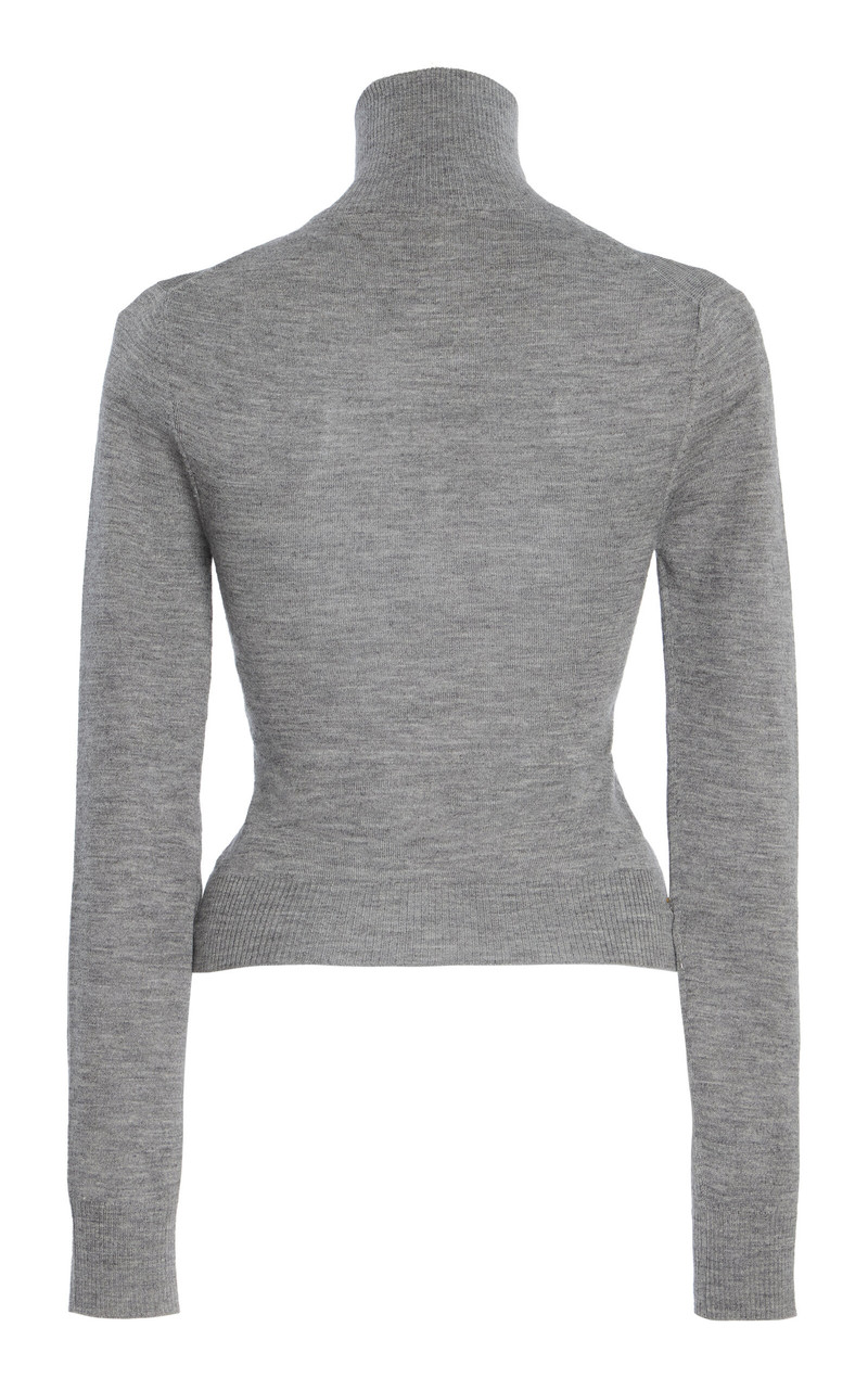 BRANDON MAXWELL The Paxton Half-Zip Cashmere Sweater grey outlook