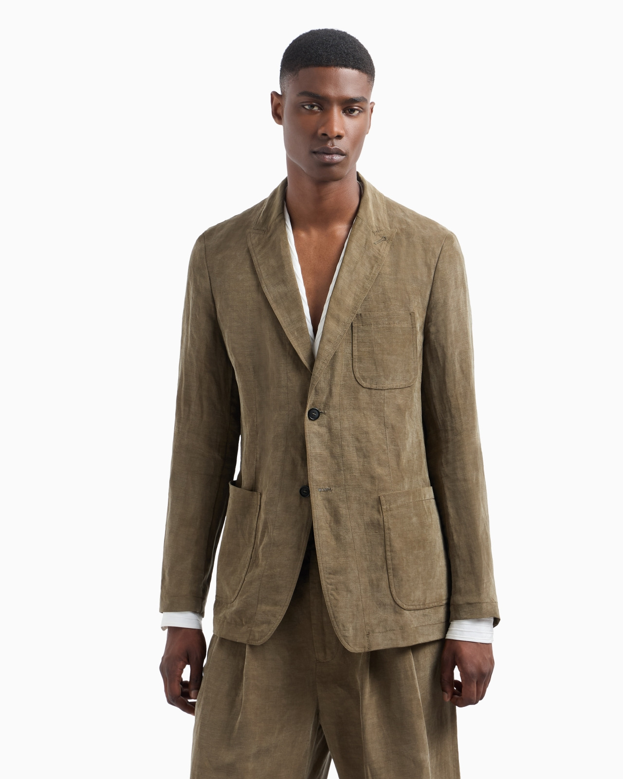 LYOCELL AND LINEN SINGLE-BREASTED JACKET - 4