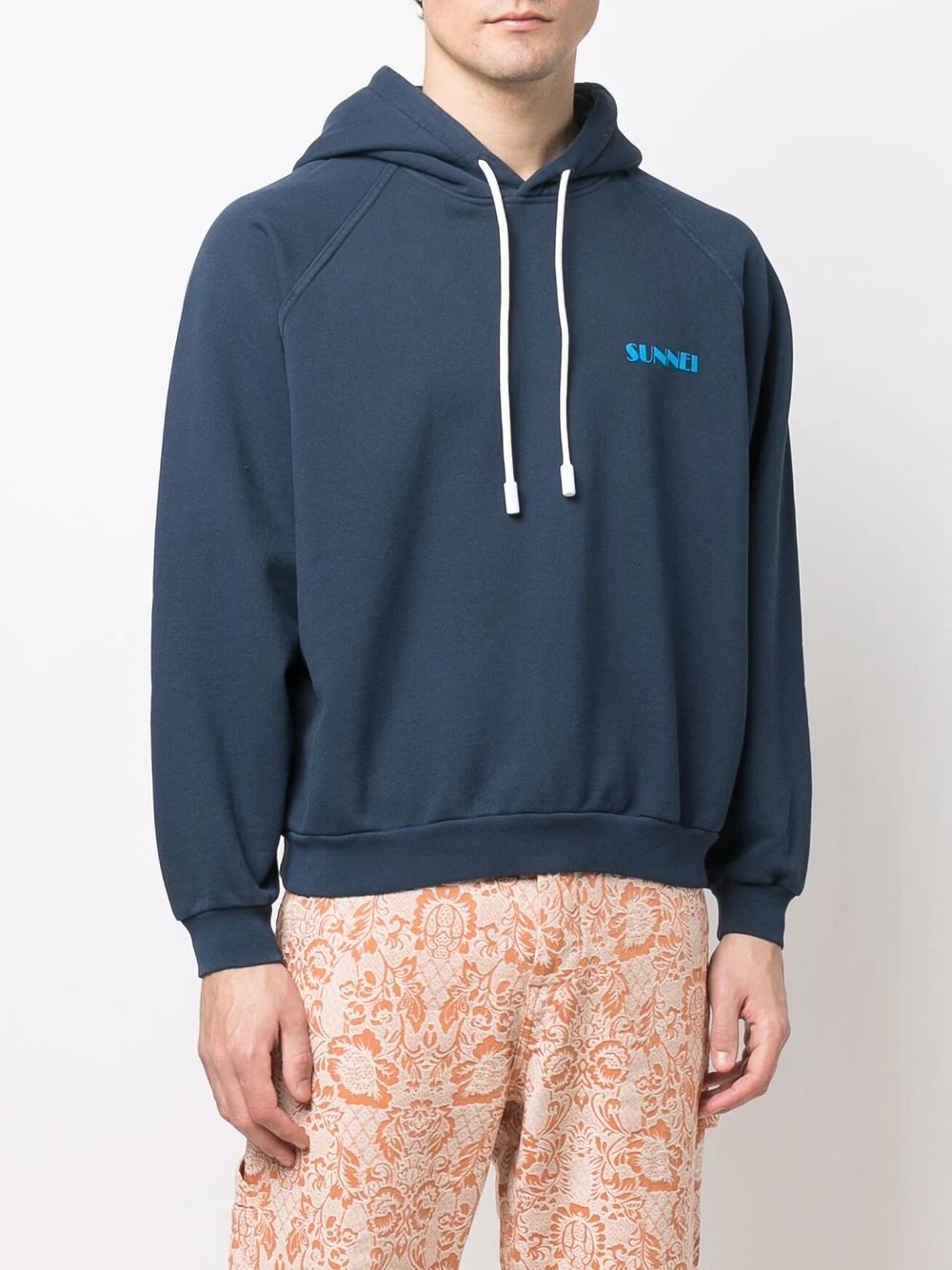 logo-print cotton hoodie - 4