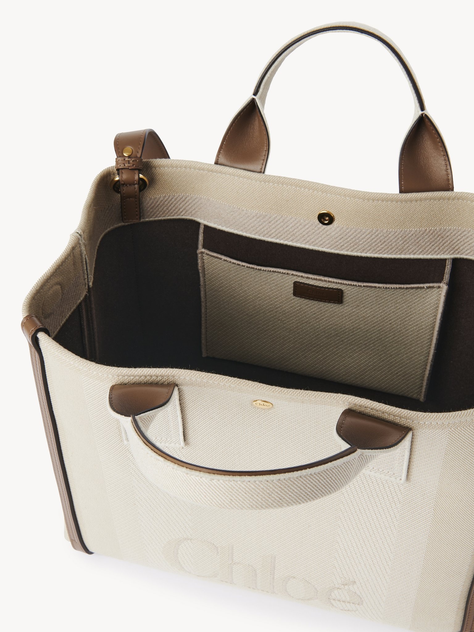 CHLOÉ CARRY TOTE BAG IN CANVAS - 6