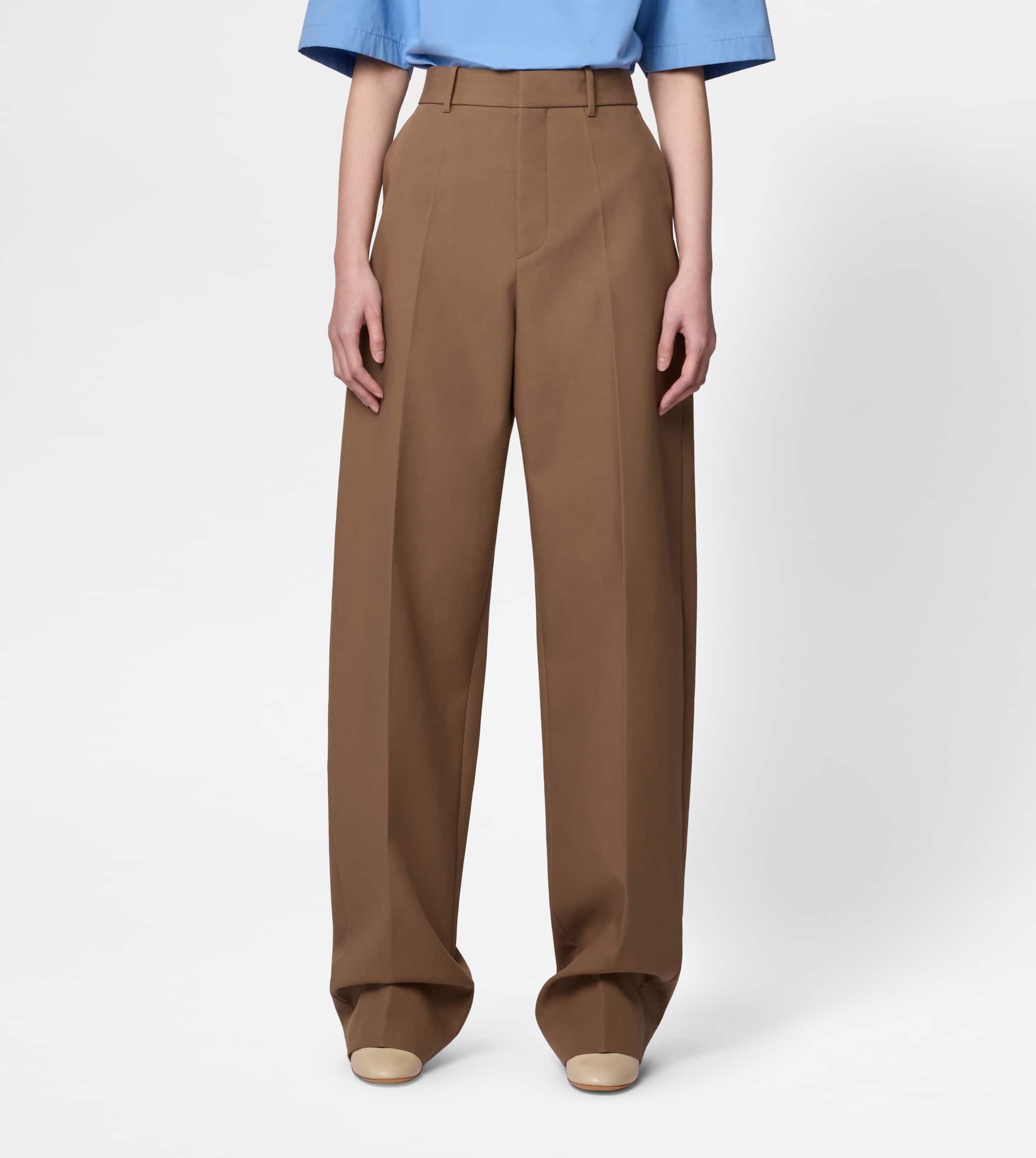 PANTS IN WOOL BLEND GABARDINE - BEIGE - 3