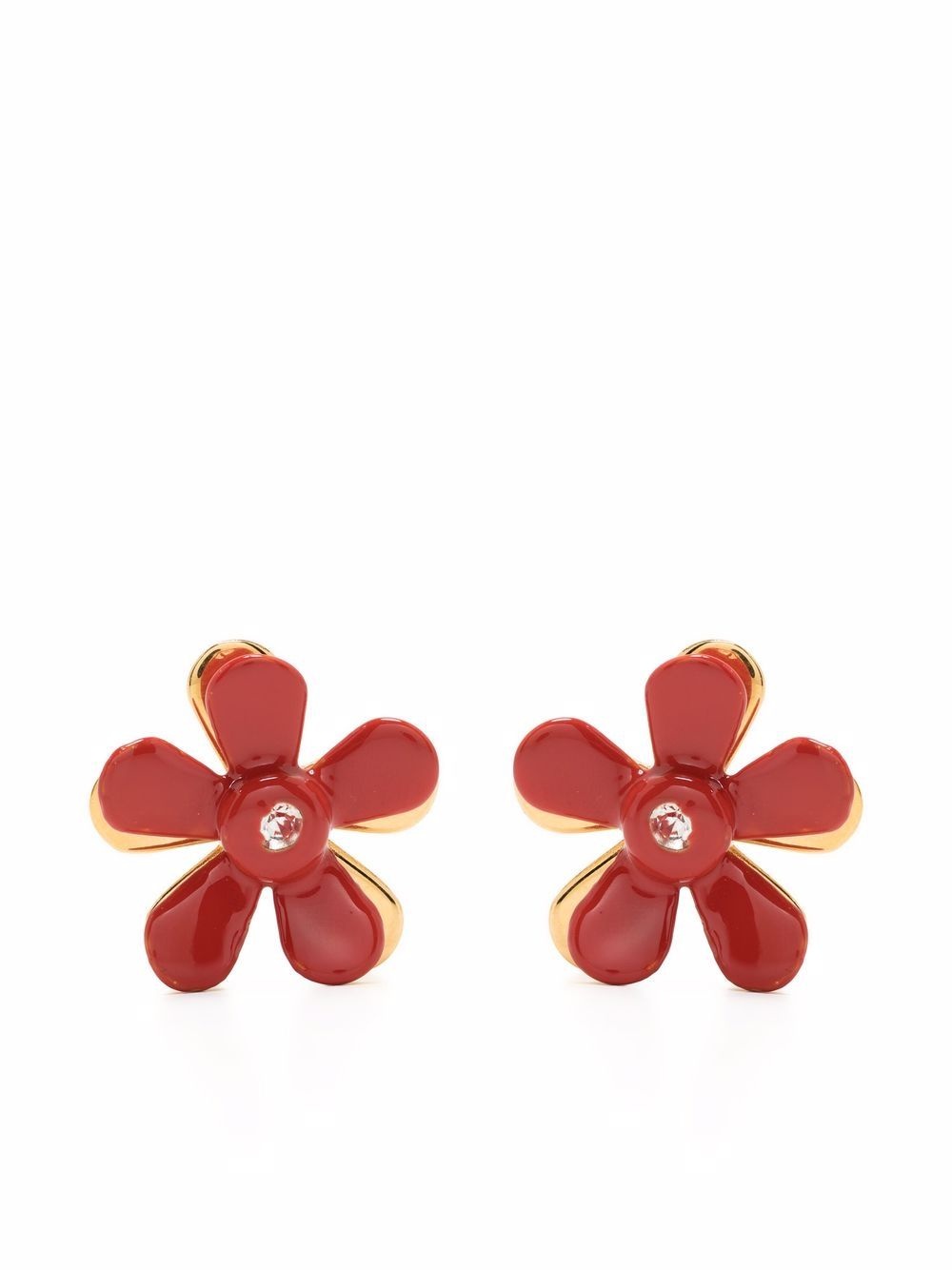 floral appliqué stud earrings - 1