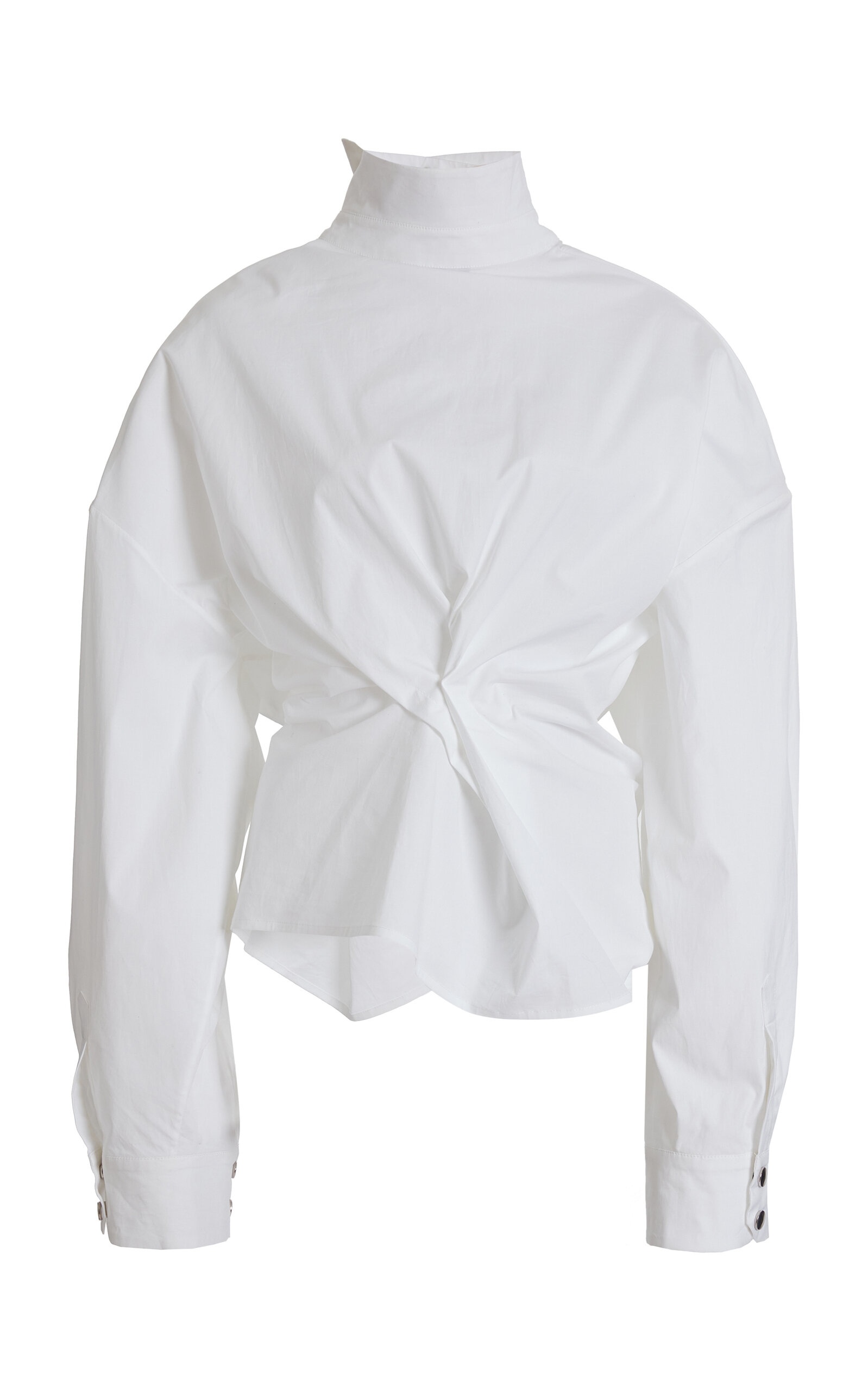 Asymmetric Collar Shirt white - 1