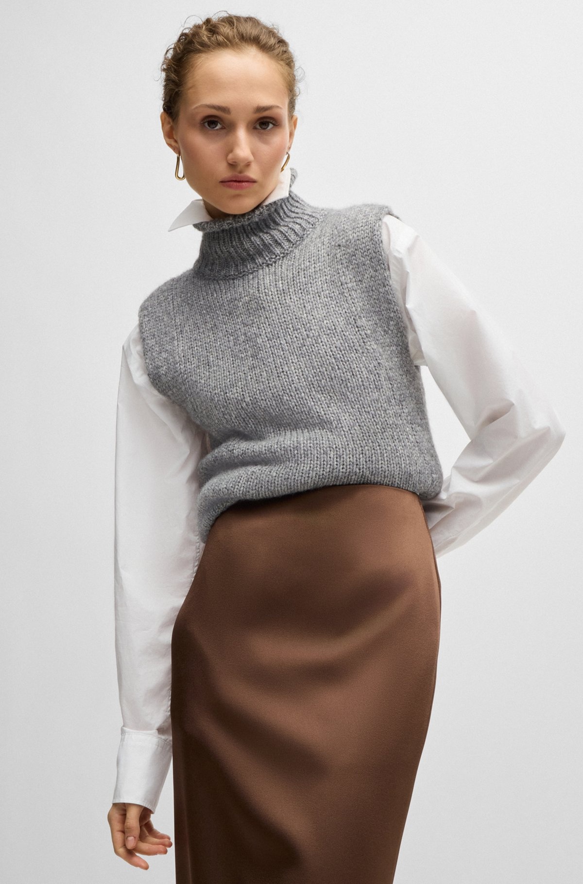 PENCIL SKIRT IN LUSTROUS FABRIC - 5