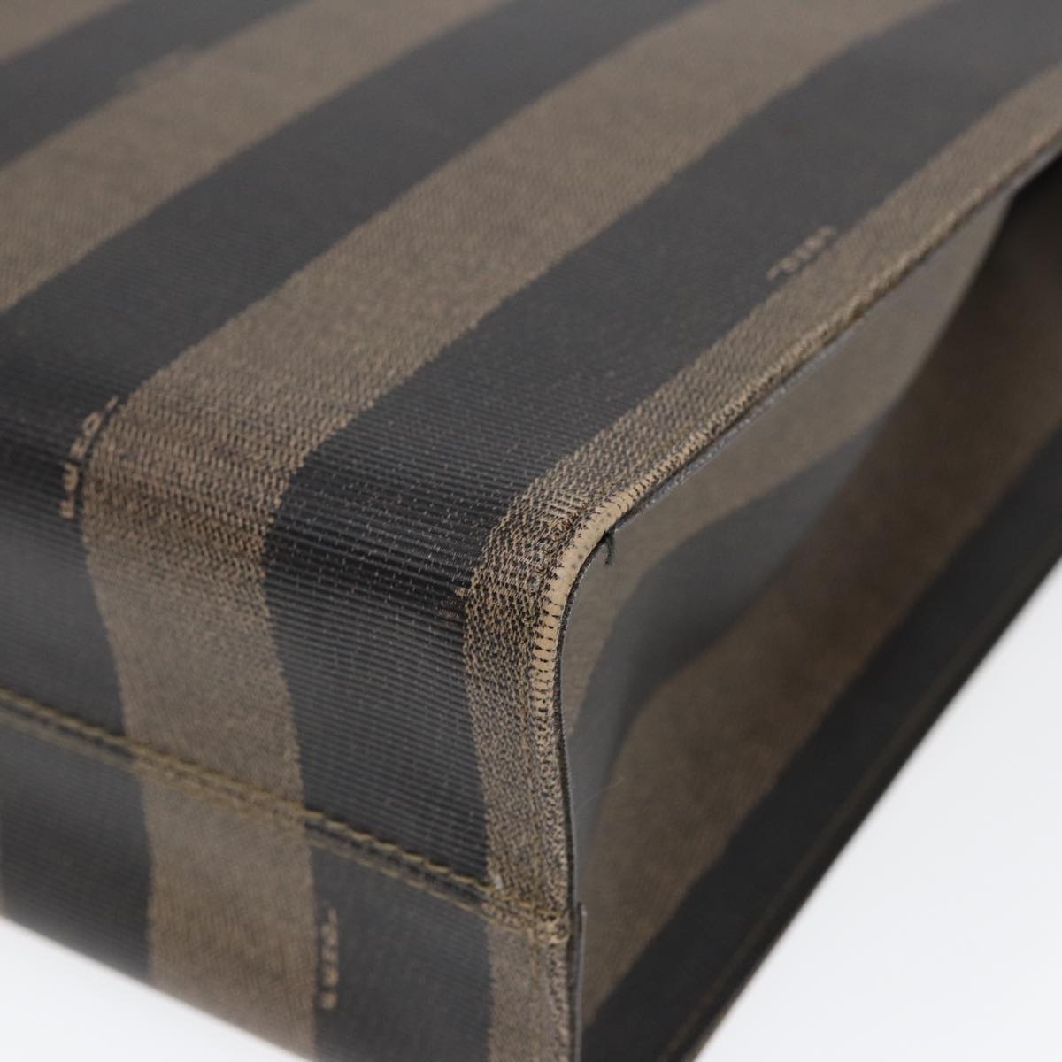 FENDI Pecan Canvas Tote Bag Brown Black Gold - 11