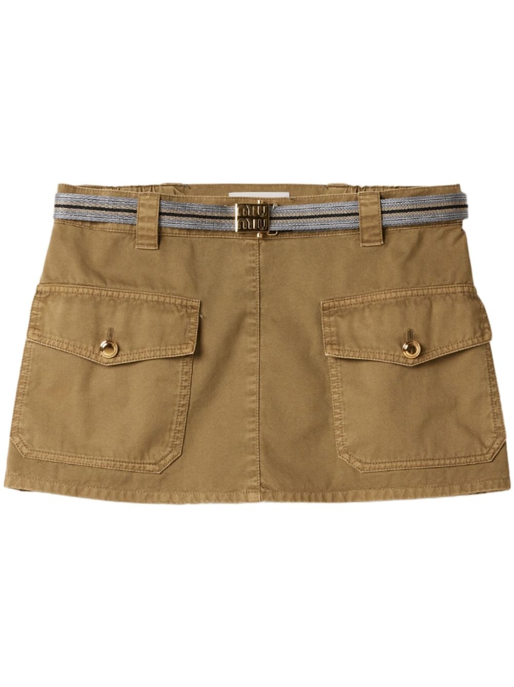 garment-dyed cotton miniskirt - 1