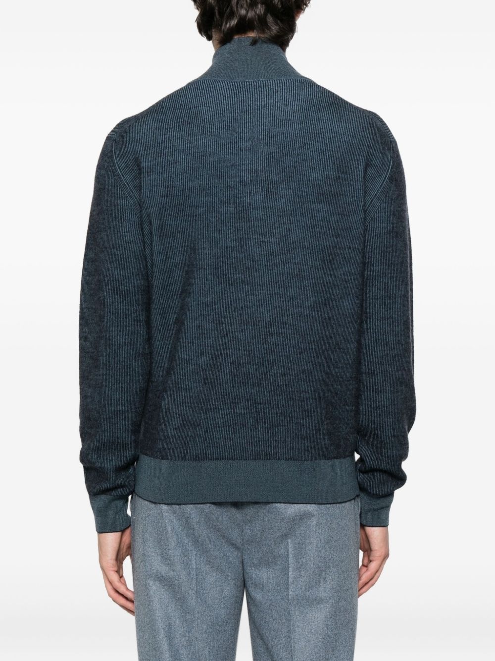 ribbed zip-neck sweater - 4
