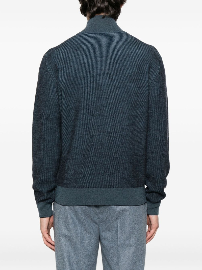 ribbed zip-neck sweater 4