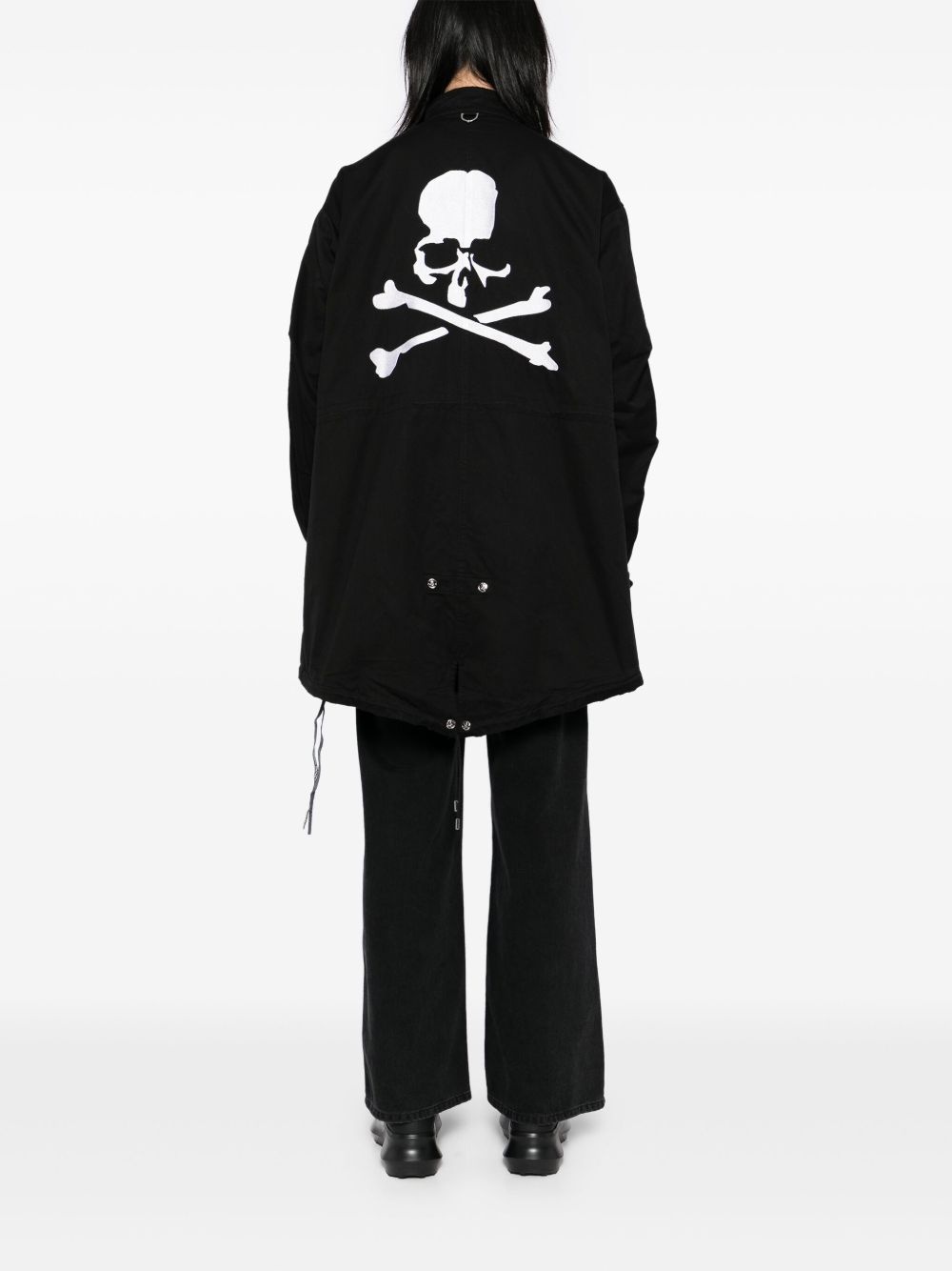 logo embroidery parka coat - 4