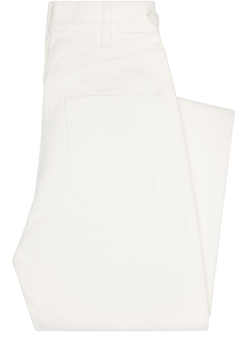 CELINE Jane flared jeans in optic white wash denim | 24s