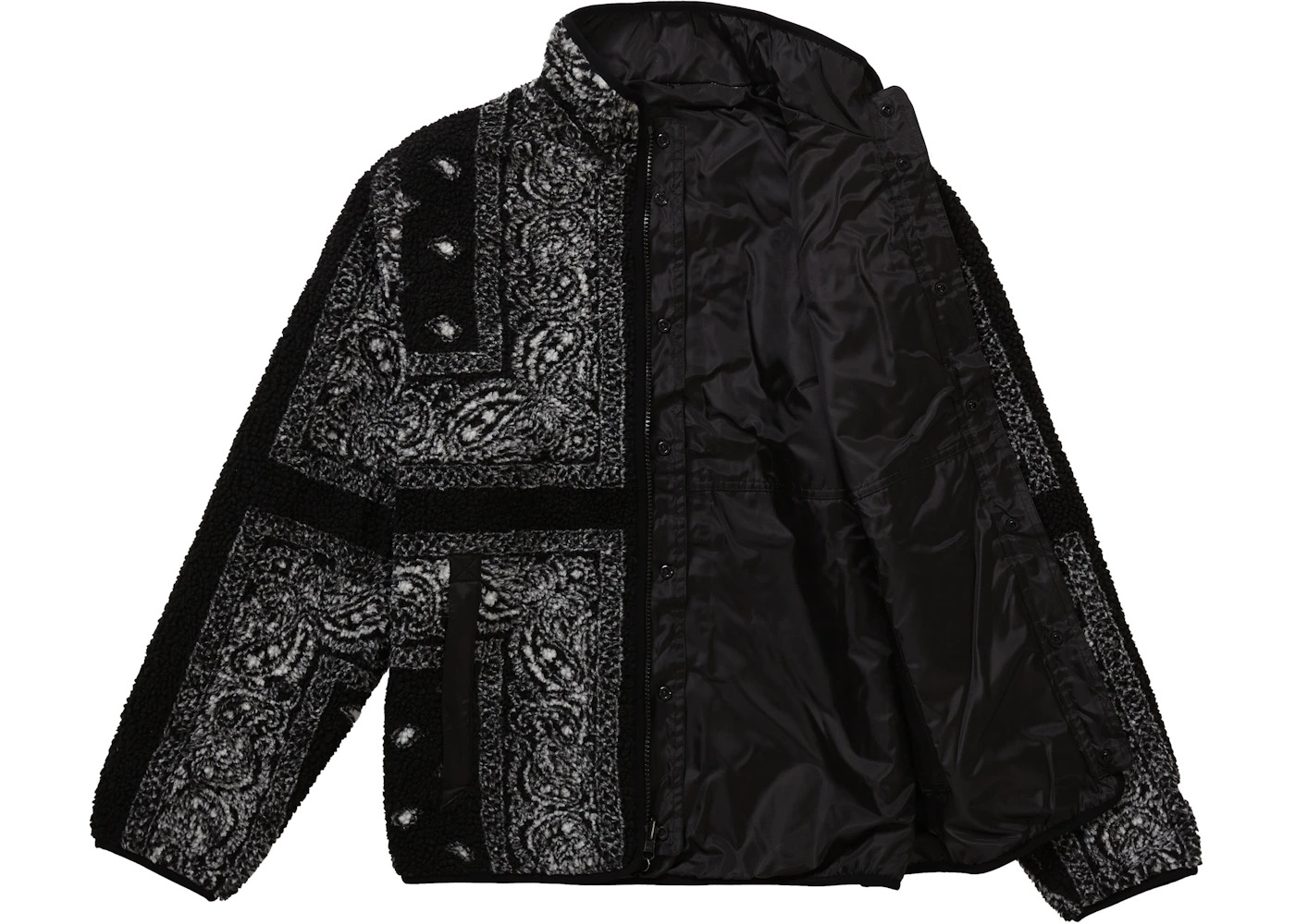 Supreme Reversible Bandana Fleece Jacket Black - 2