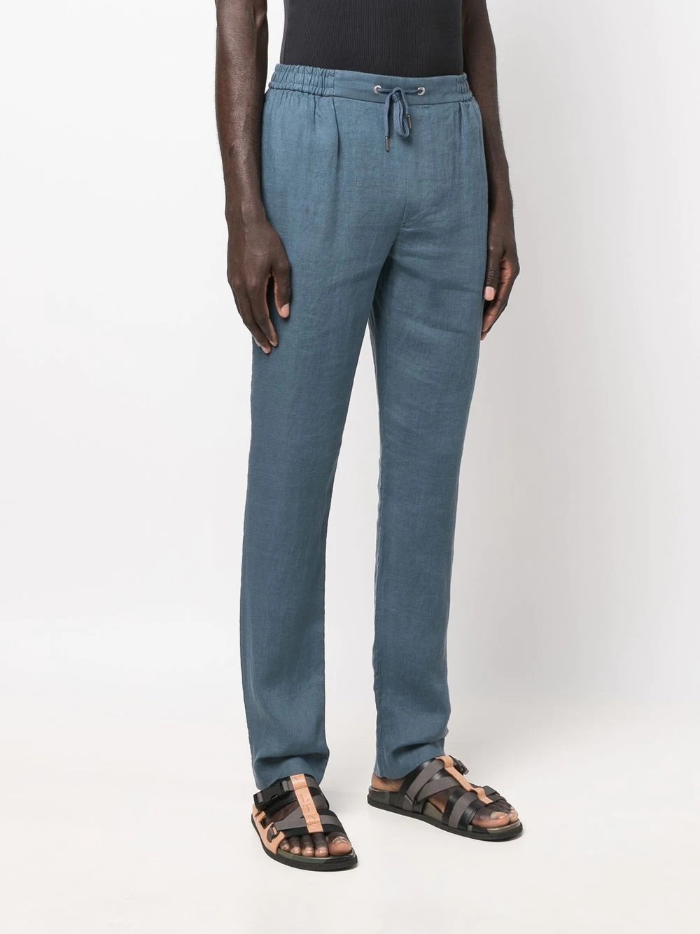 linen dobby trousers - 3