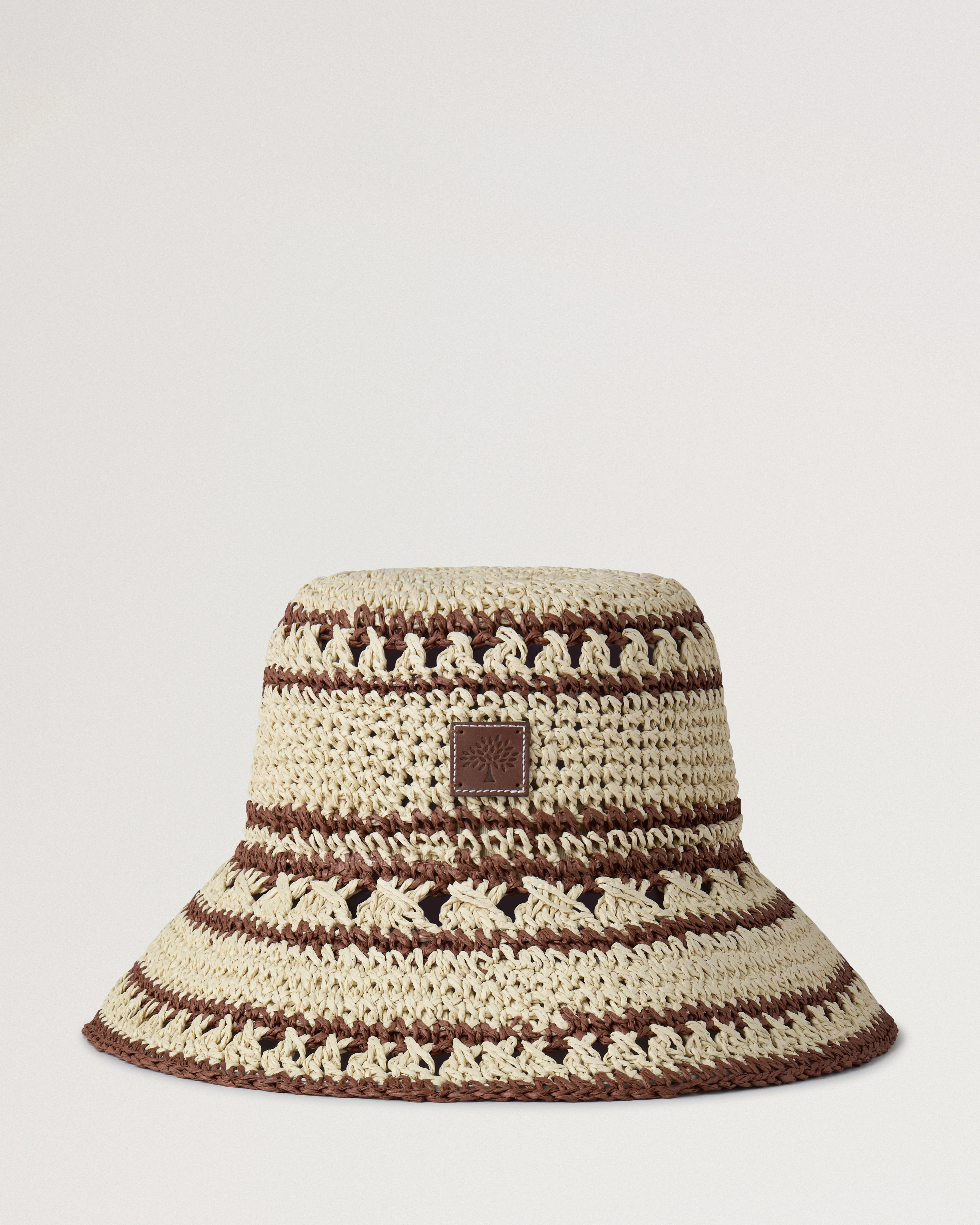 Crochet Bucket Hat
Beige & Oak Paper Raffia - 1