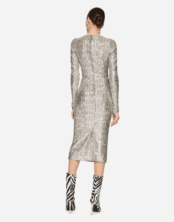 Sequined calf-length dress - 2