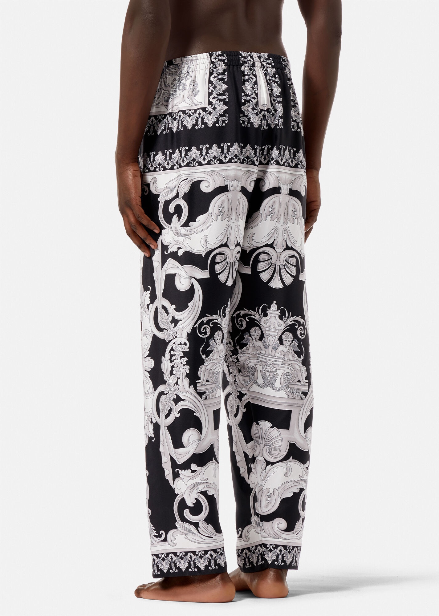 Silver Baroque Silk Pyjama Bottoms - 4