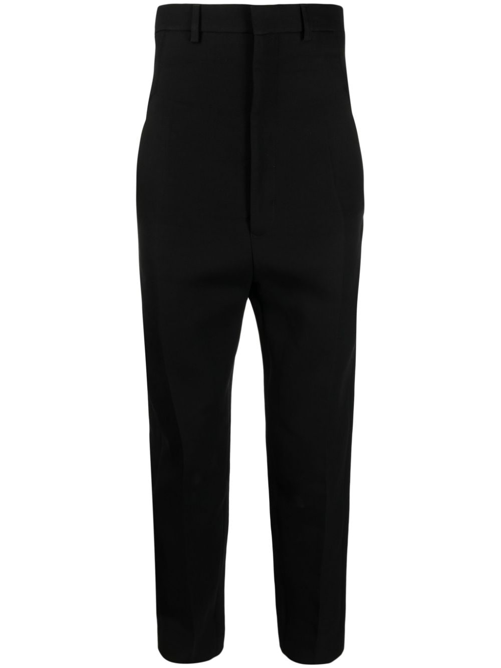 high-waisted pressed-crease tapered-leg trousers - 1