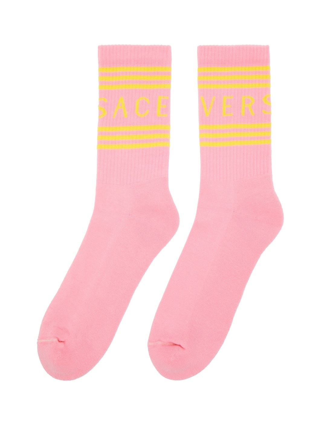 Pink & Yellow 1990s' Vintage Logo Socks - 2