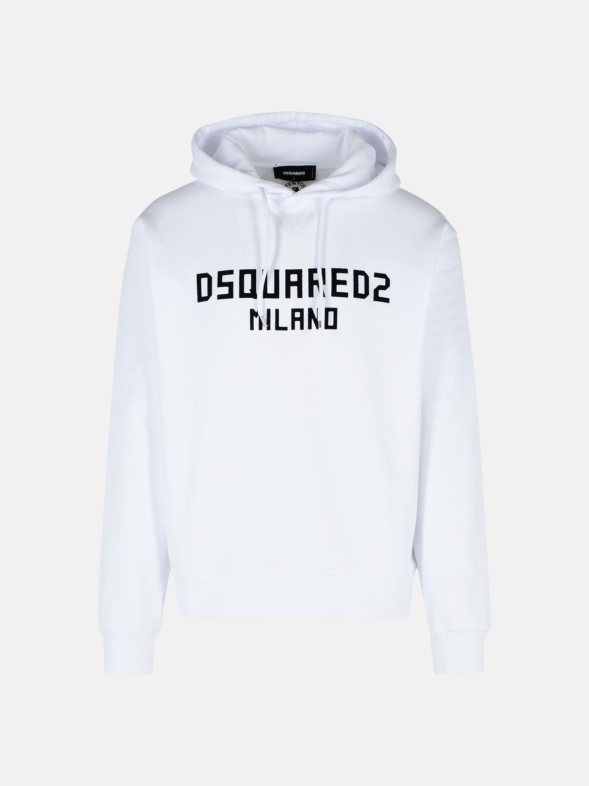 WHITE COTTON SWEATSHIRT - 1
