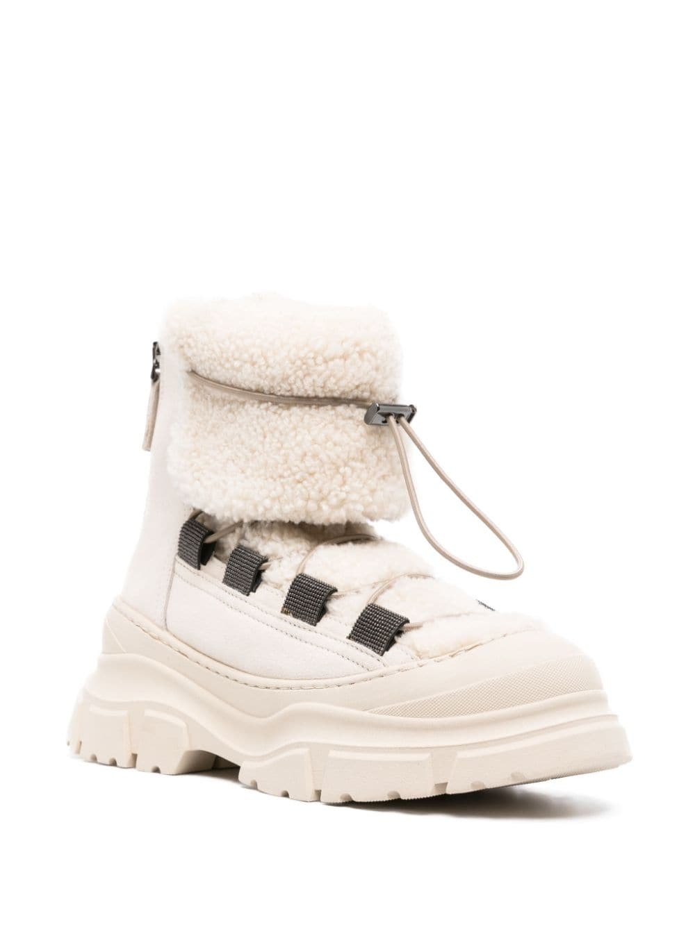 ankle fleece leather boots - 2