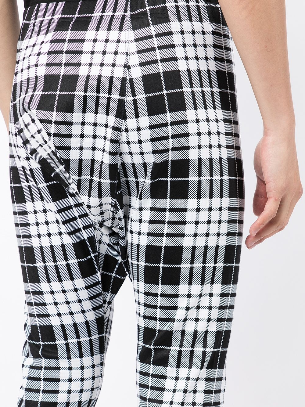 asymmetric check pattern leggings - 5